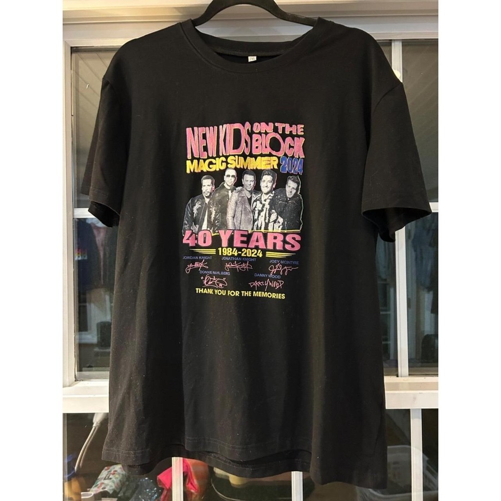 New Kids on the Block Tour 2024 T-Shirt 40 Years 1984-2024 Black Mens 2XL